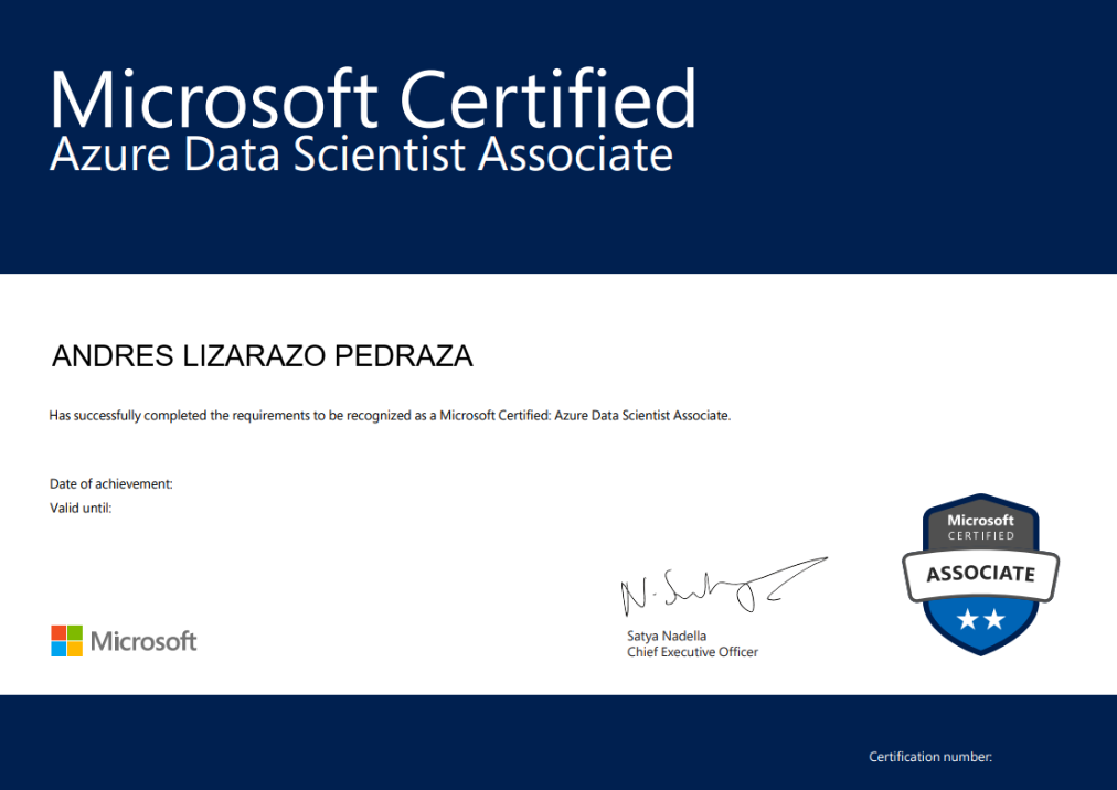 Certificado Azure DP-100