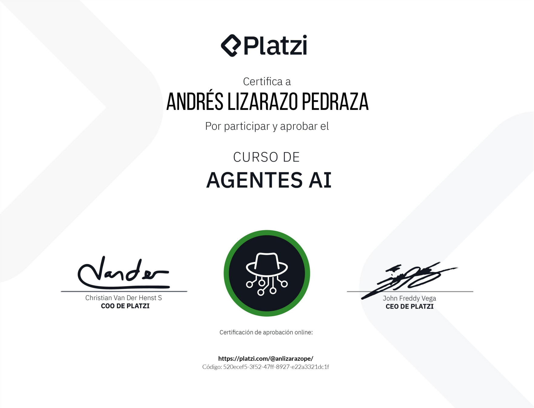 Featured Certificate Example